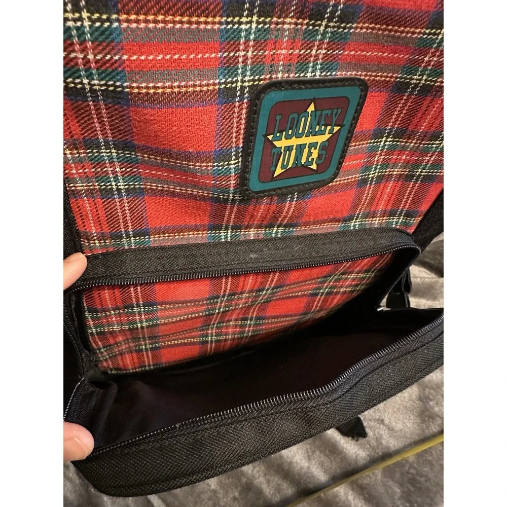 Tweety Bird Backpack Looney Tunes Plaid 1998 Vintage Bookbag Embroidered Y2K